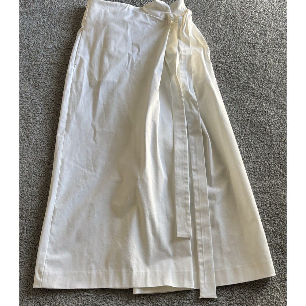 Zara Asymmetric Midi Skirt Sz XS White
